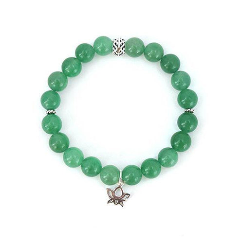 Heart Chakra Balancing – Green Aventurine and Sterling Silver Stretch Bracelet - Bless and Soul