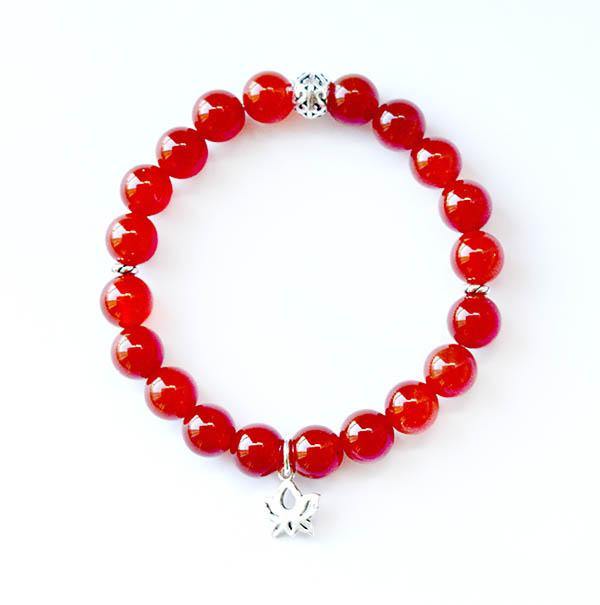 Sacral Chakra Balancing – Carnelian and Sterling Silver Stretch Bracelet - Bless and Soul