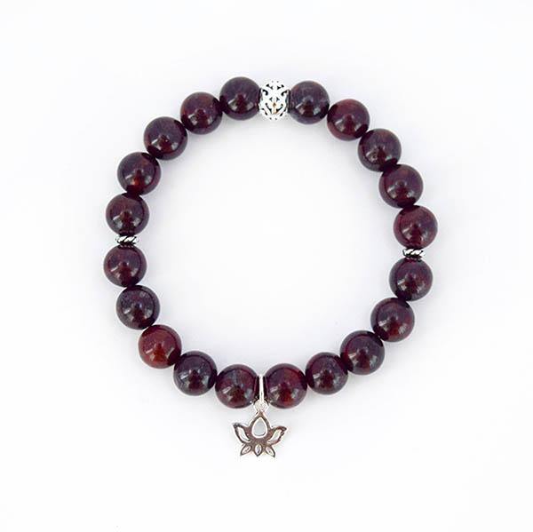 Root Chakra Balancing – Bloodstone and Sterling Silver Stretch Bracelet - Bless and Soul