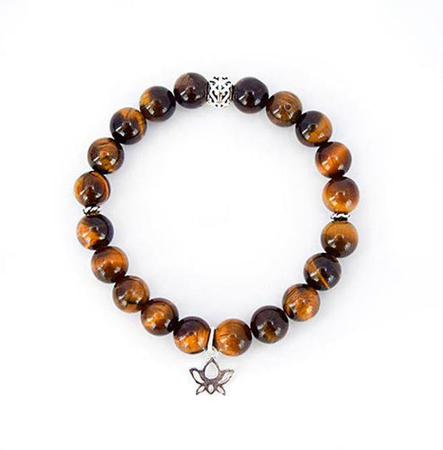 Sacral Chakra and Solar Plexus Chakra Balancing – Tiger’s Eye and Sterling Silver Stretch Bracelet - Bless and Soul