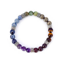 Load image into Gallery viewer, 7 Chakra Alignment – 7 Gemstones Stretch Bracelet - Bless and Soul
