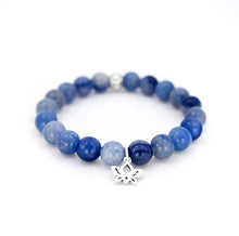 Load image into Gallery viewer, Throat Chakra Balancing – Blue Aventurine and Sterling Silver Stretch Bracelet - Bless and Soul
