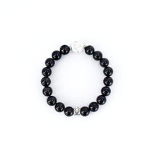Load image into Gallery viewer, Set of Yin-Yang Couple Bracelets - Howlite and Black Obsidian Stretch Bracelets
