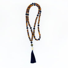 Load image into Gallery viewer, Divine Protection – Tiger’s Eye and Black Obsidian Mala
