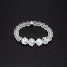 Load image into Gallery viewer, Amplifier and Clearing Negative Energy  - Natural Crackle Quartz and Frosted Clear Quartz Stretch Bracelet - Bless and Soul
