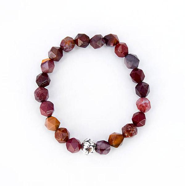 Root Chakra Balancing – Mookaite Jasper and Sterling Silver Stretch Bracelet - Bless and Soul