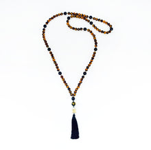 Load image into Gallery viewer, Divine Protection – Tiger’s Eye and Black Obsidian Mala
