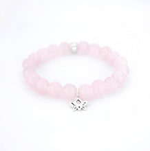 Load image into Gallery viewer, Heart Chakra Balancing - Rose Quartz and Sterling Silver Stretch Bracelet - Bless and Soul
