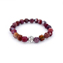 Load image into Gallery viewer, Root Chakra Balancing – Mookaite Jasper and Sterling Silver Stretch Bracelet - Bless and Soul
