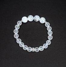 Load image into Gallery viewer, Amplifier and Clearing Negative Energy  - Natural Crackle Quartz and Frosted Clear Quartz Stretch Bracelet - Bless and Soul
