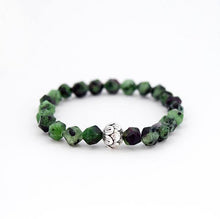 Load image into Gallery viewer, Heart Chakra Balancing – Ruby Zoisite (Large Cut) and Sterling Silver Stretch Bracelet - Bless and Soul
