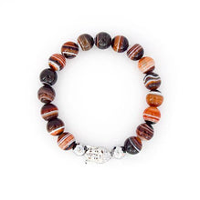 Load image into Gallery viewer, The Earth Element - Madagascar Banded Silk Agate Stretch Bracelet - Bless and Soul
