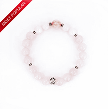 Load image into Gallery viewer, Love Magnet and Fertility - Rose Quartz, Faceted Peach Moonstone and White Moonstone Stretch Bracelet - Bless and Soul
